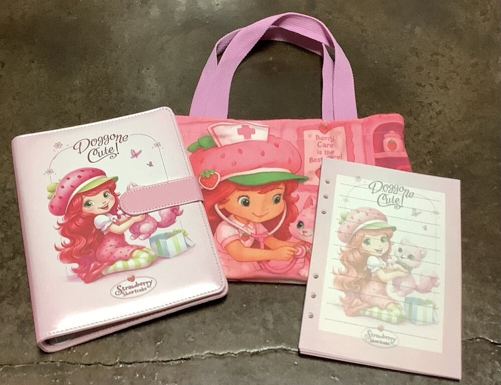 Strawberry Shortcake Friends A5 Binder w/ Printed Stationery paper & Tote